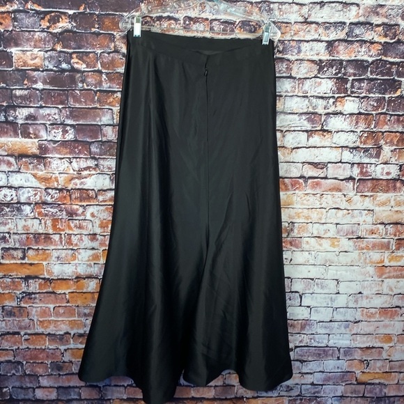 Tadashi Shoji Classic Black Silky Long Maxi Floor Formal Skirt Sz M - Picture 7 of 12